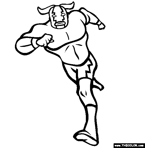 Bull Run Pro Wrestler Online Coloring Page