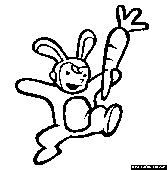 Halloween Bunny Costume Online Coloring Page