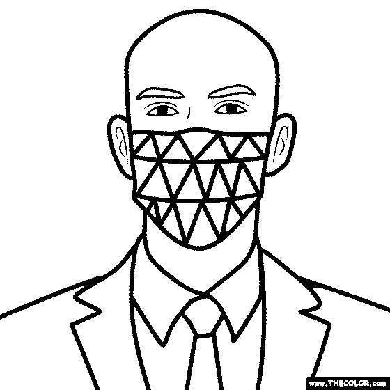 Businessman with mask Coloring Page