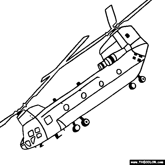 CH-47SD Chinook Helicopter Online Coloring Page