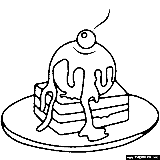 Cake A La Mode Coloring Page