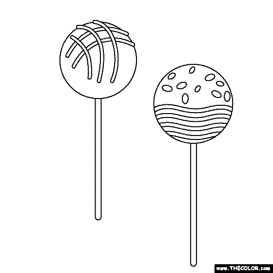 Cake pops Coloring Page