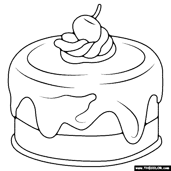 Cake With Icing Coloring Page