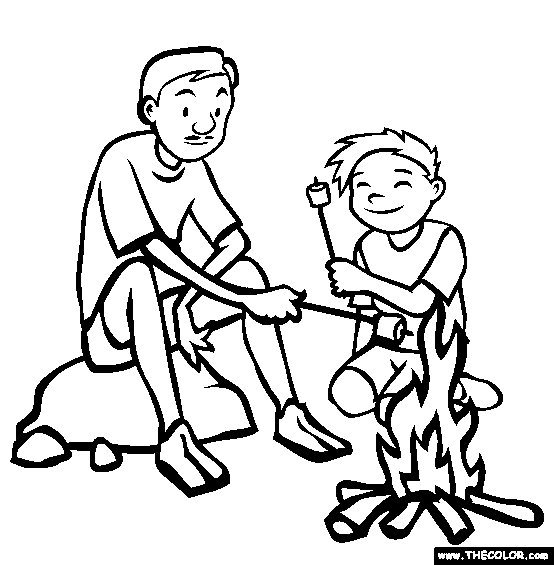 Campfire Coloring Page