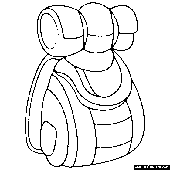 Camping Backpack Coloring Page