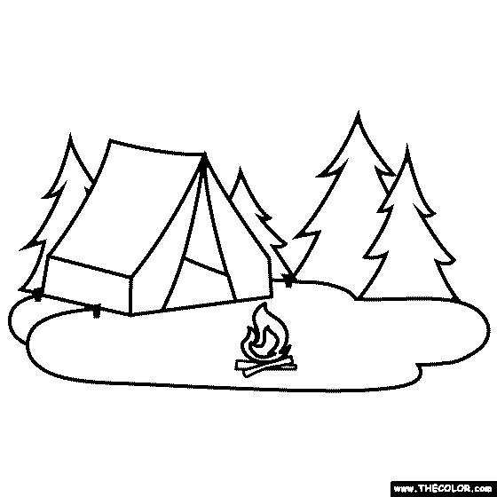 Camping Coloring Page