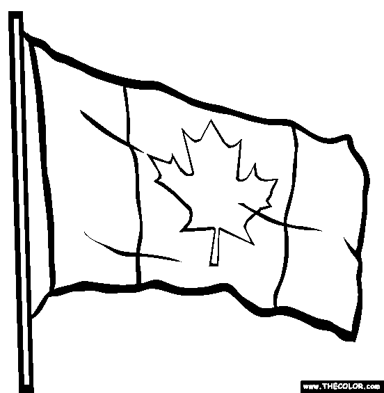 Canadian Flag Coloring Page