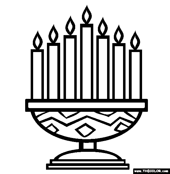 Kwanzaa Candles Online Coloring Page