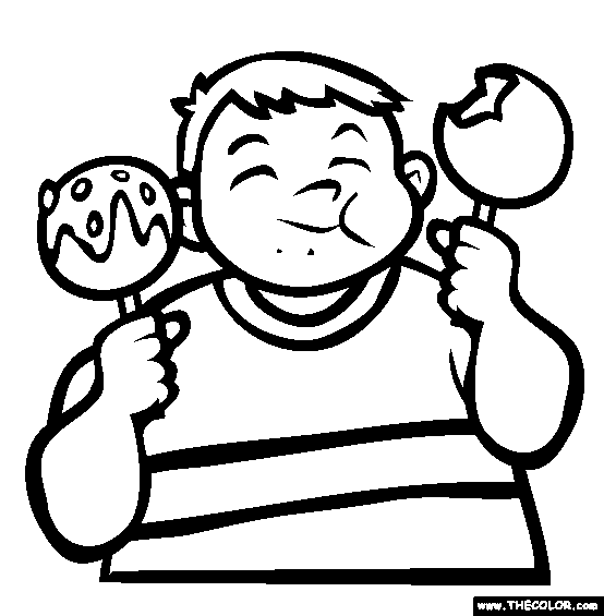 Candy Apple Coloring Page