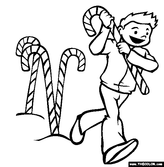 Giant Candy Cane Coloring Page