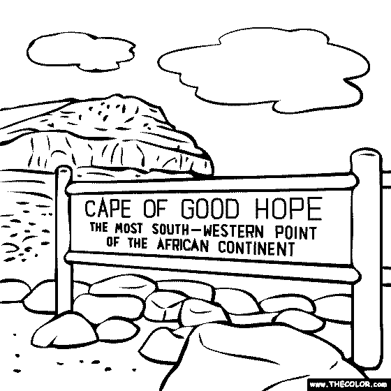Cape of Good Hope, South Africa Coloring Page