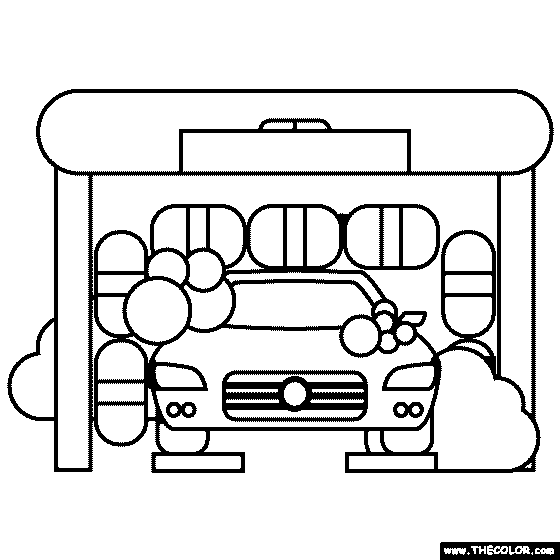 Car Wash Coloring Page