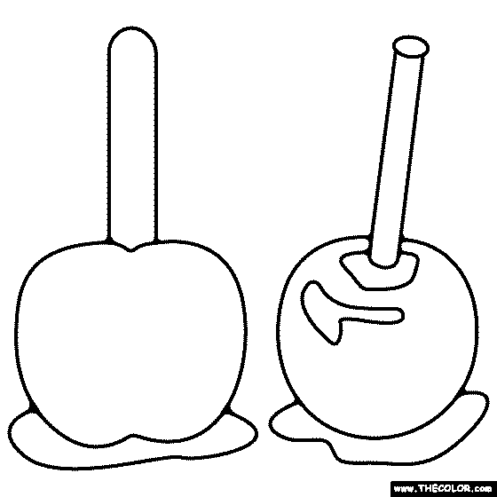Caramel Apples Coloring Page