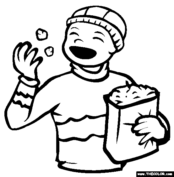 Caramel Popcorn Coloring Page