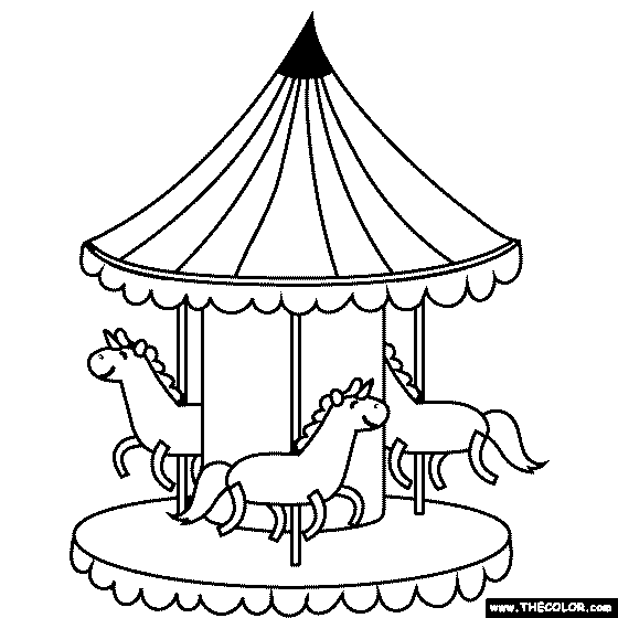 Carousel Coloring Page