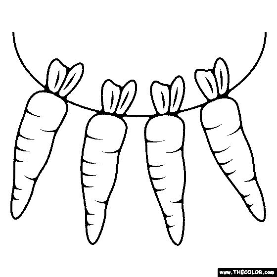 Carrot Garland Coloring Page