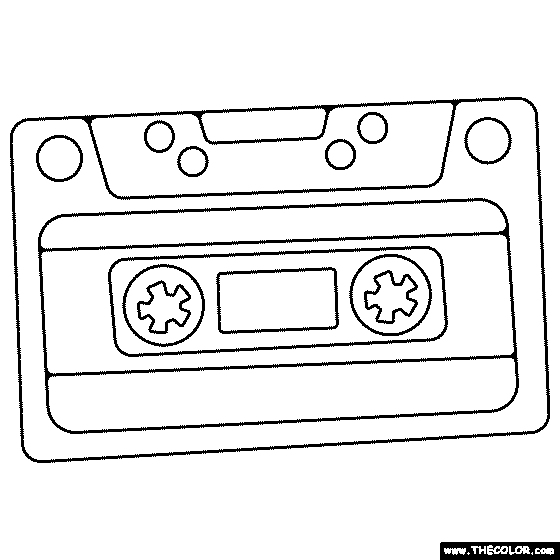 Cassette Tape Coloring Page