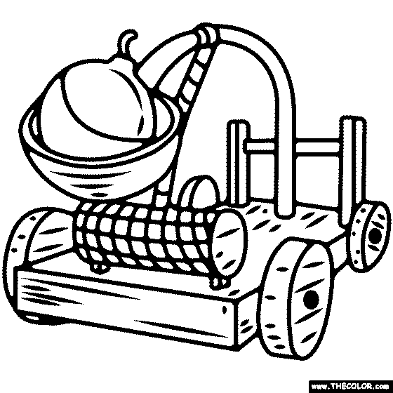 Catapult Coloring Page