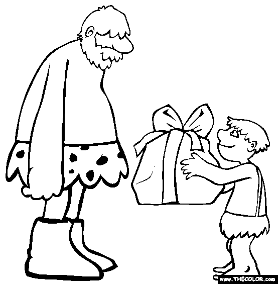 Caveman Dad Coloring Page