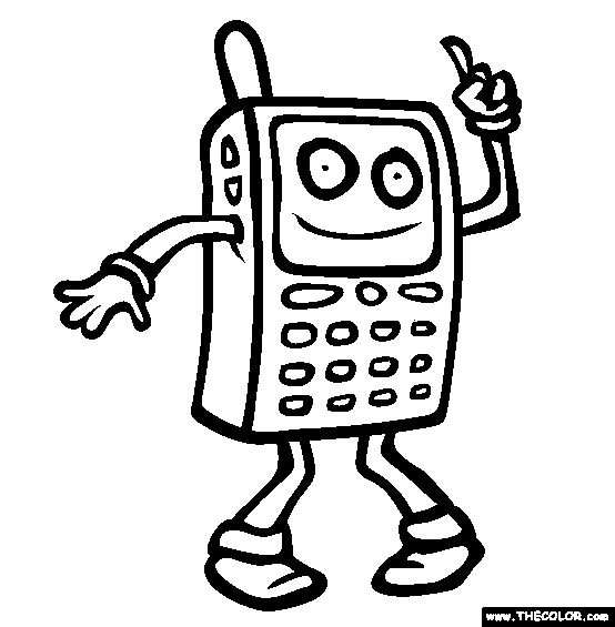 Halloween Cellphone Costume Online Coloring Page
