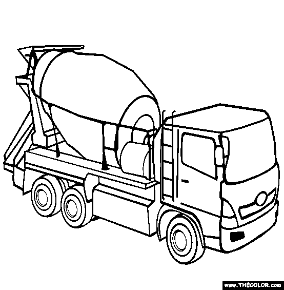 cement truck coloring pages