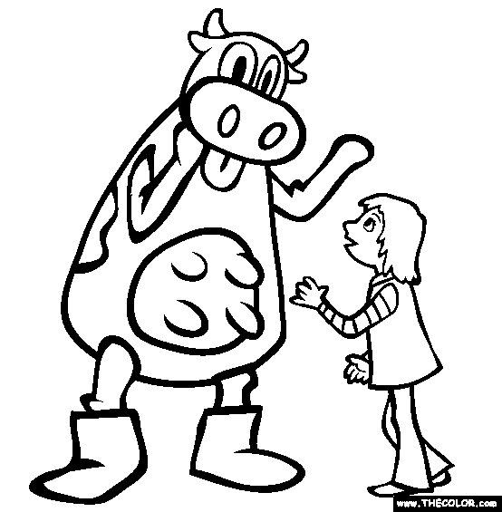 Character Greeting Coloring Page