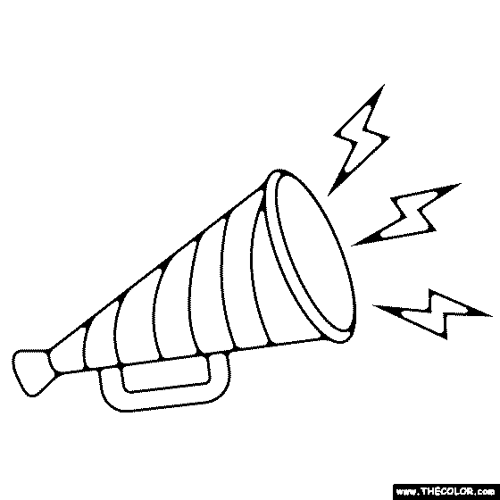 Cheer Megaphone  Coloring Page
