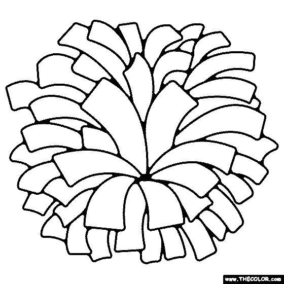 Cheer Pom Pom Coloring Page