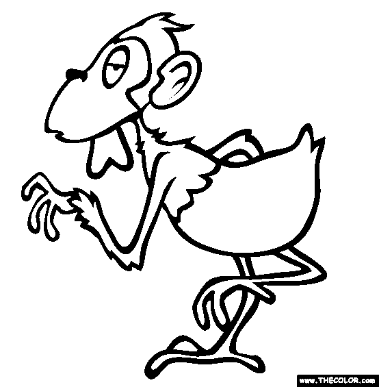 Chickchimp silly animals Online Coloring Page