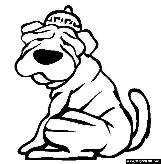 Chinese Shar Pei Coloring Page