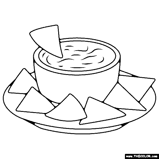 Chips and Salsa Coloring Page