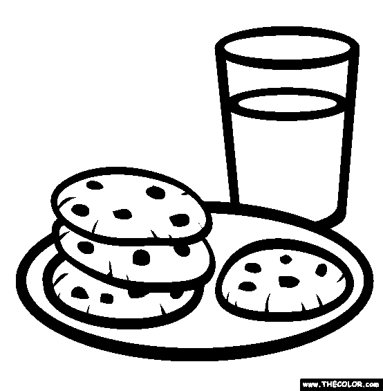 Milk and Cookies Coloring Page