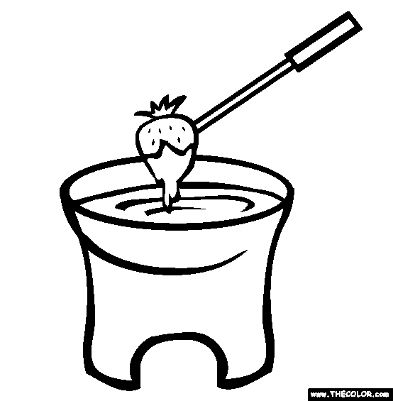 Chocolate Fondue Coloring Page