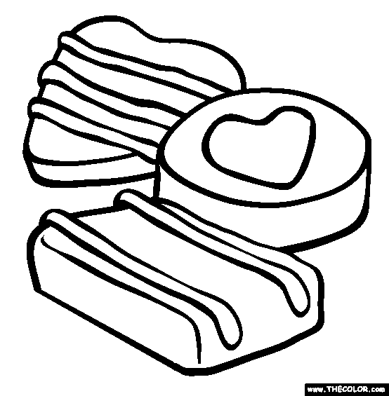 Valentine's Day Chocolates Coloring Page