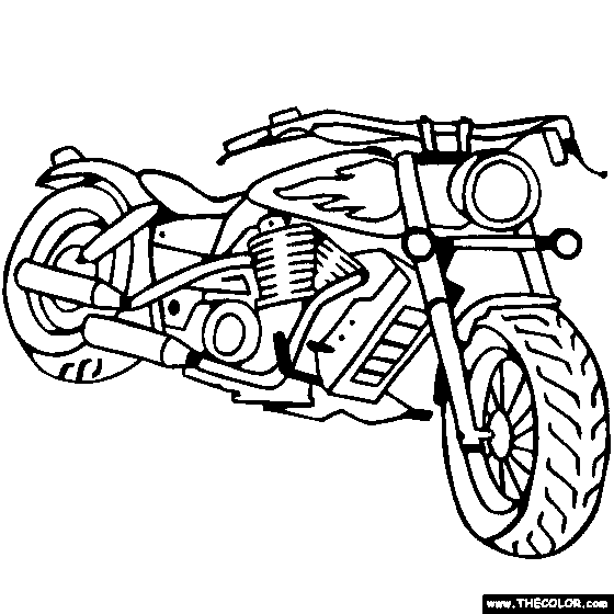 American Chopper Motorcycle Online Coloring Page