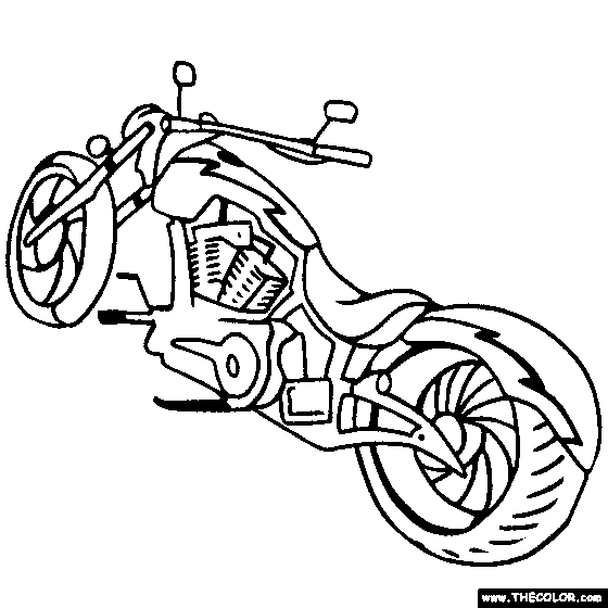 Chopper Motorcycle Coloring Page