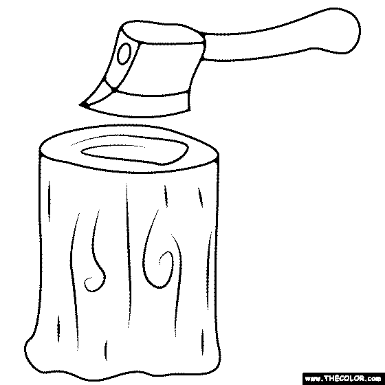 Chopping Wood Coloring Page