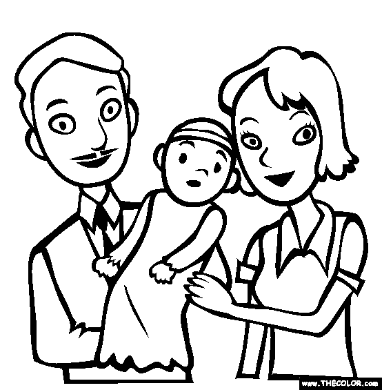 Christening Coloring Page