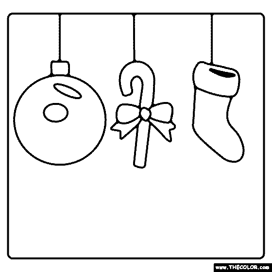 Christmas Ornaments Coloring Page