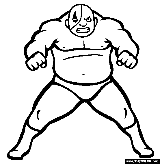 Chuck The Destroyer Pro Wrestler Online Coloring