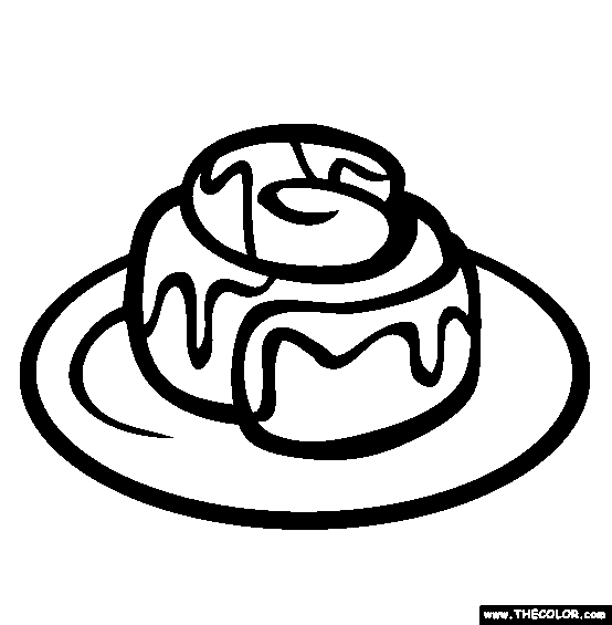 Cinnamon Roll Coloring Page