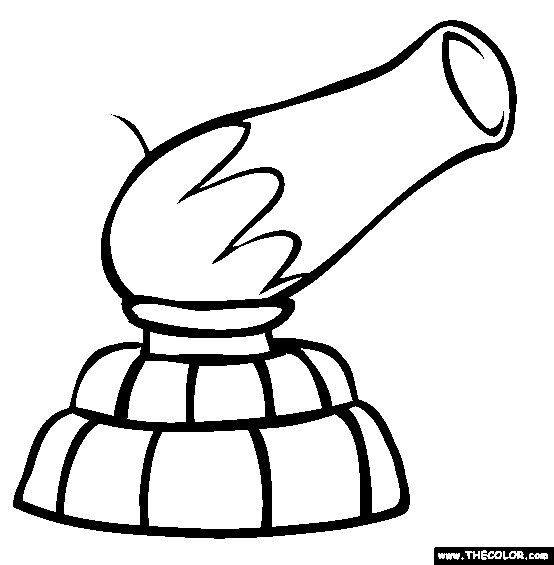 Circus Cannon Coloring Page