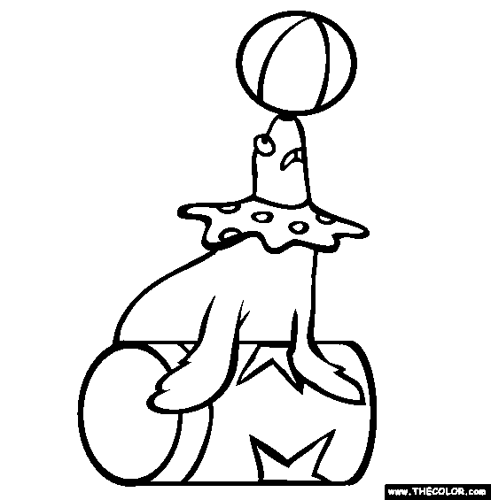 Circus Seal Coloring Page