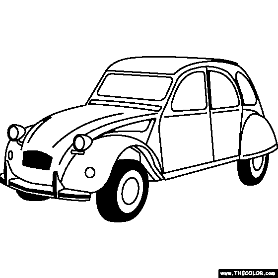 Citroen 2CV Coloring Page