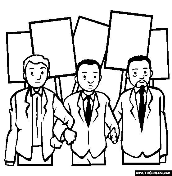 Civil Rights March Coloring Page