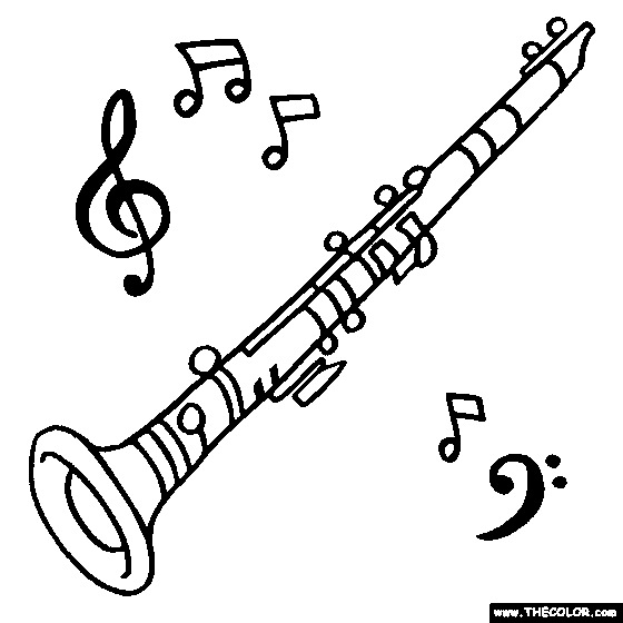 Clarinet Online Coloring Page