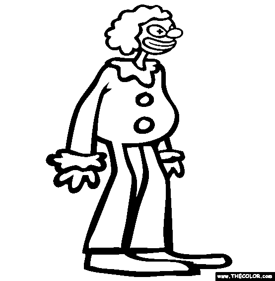 Halloween Clown Costume Online Coloring Page