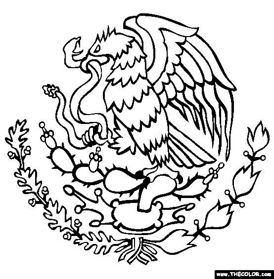 Coat Of Arms of Mexico Online Coloring Page