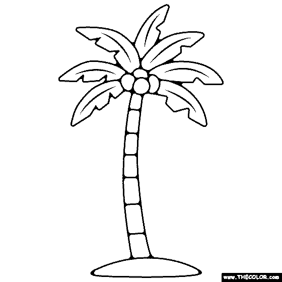 Coconut Tree Coloring Page