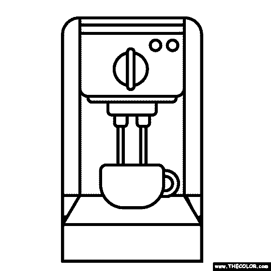 Coffee Maker Coloring Page